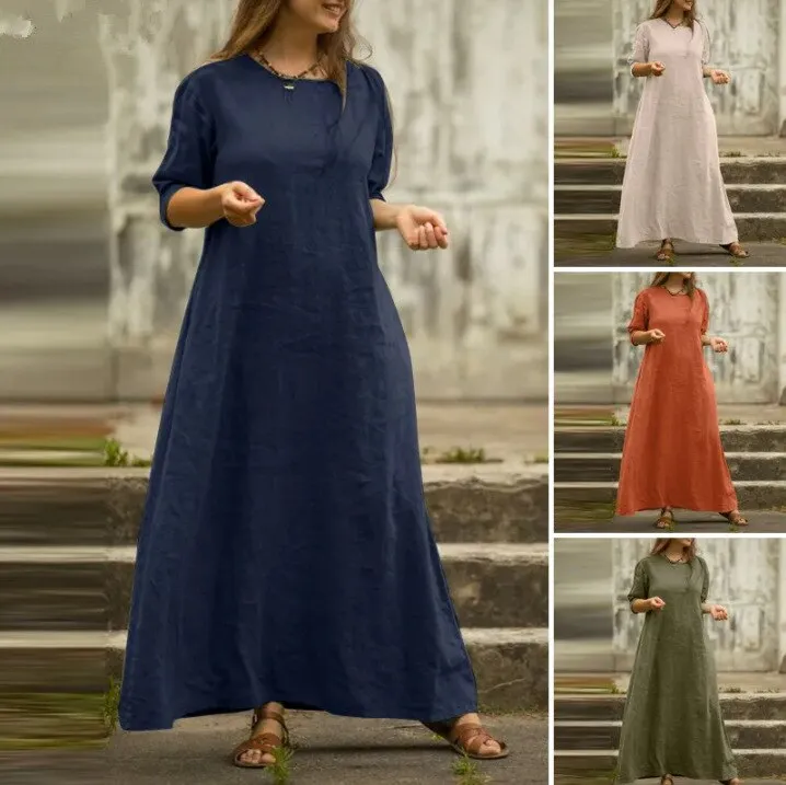 Andrea - Casual Cotton Mix Dress