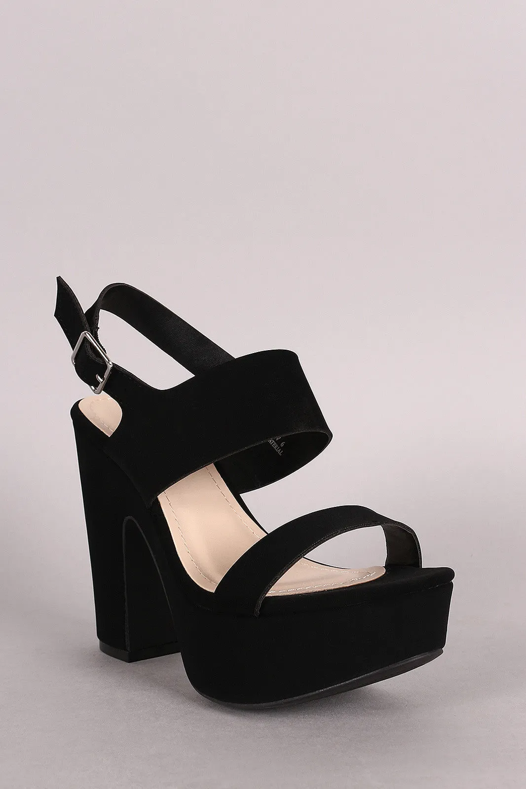 Bamboo Nubuck Slingback Chunky Platform Heel