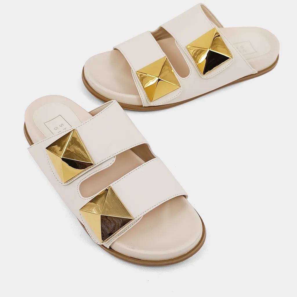 Beige Bernarda Slide