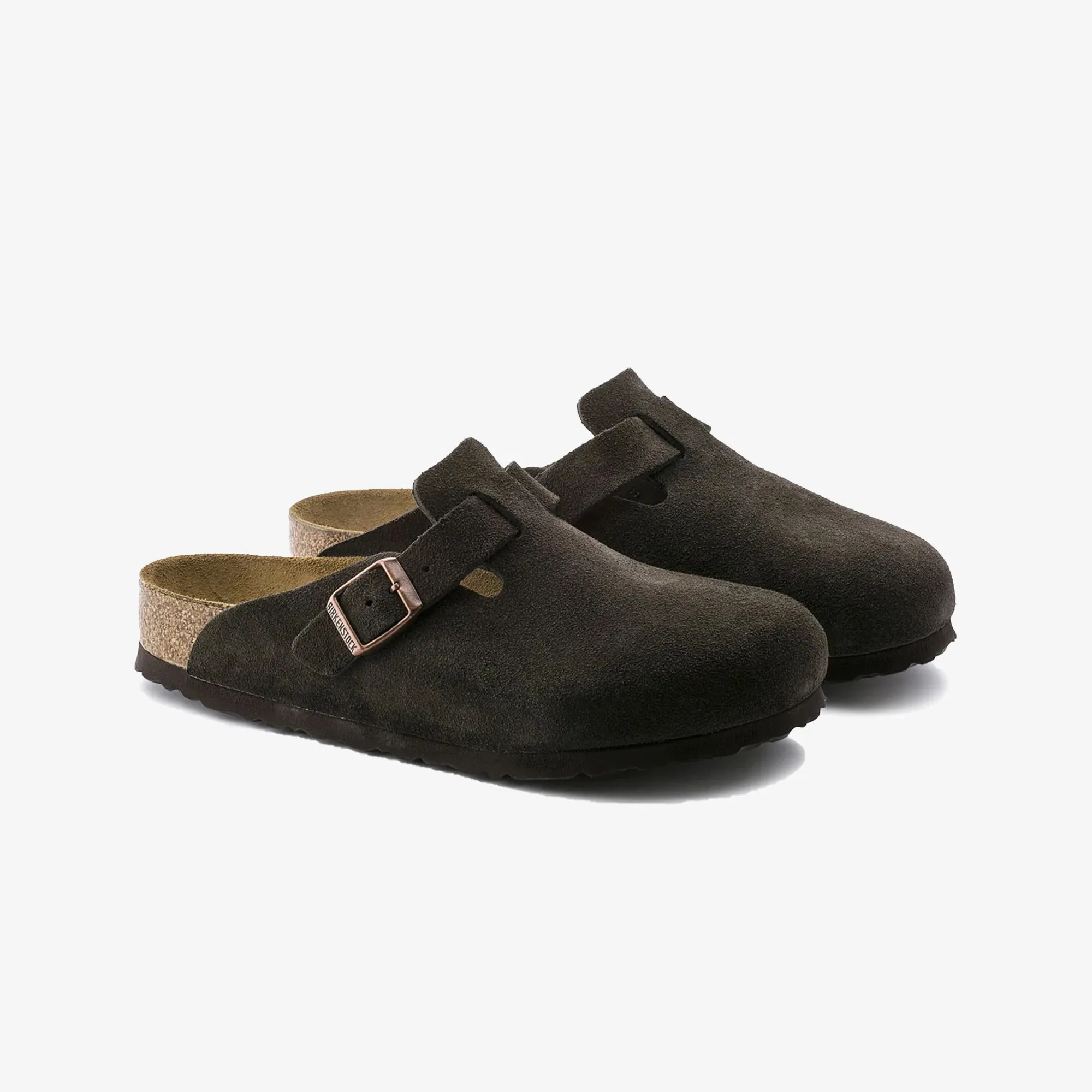 Birkenstock | BOSTON SOFT FOOTBED SUEDE LEATHER  { BROWN