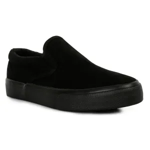 Black Slip On Canvas Sneakers