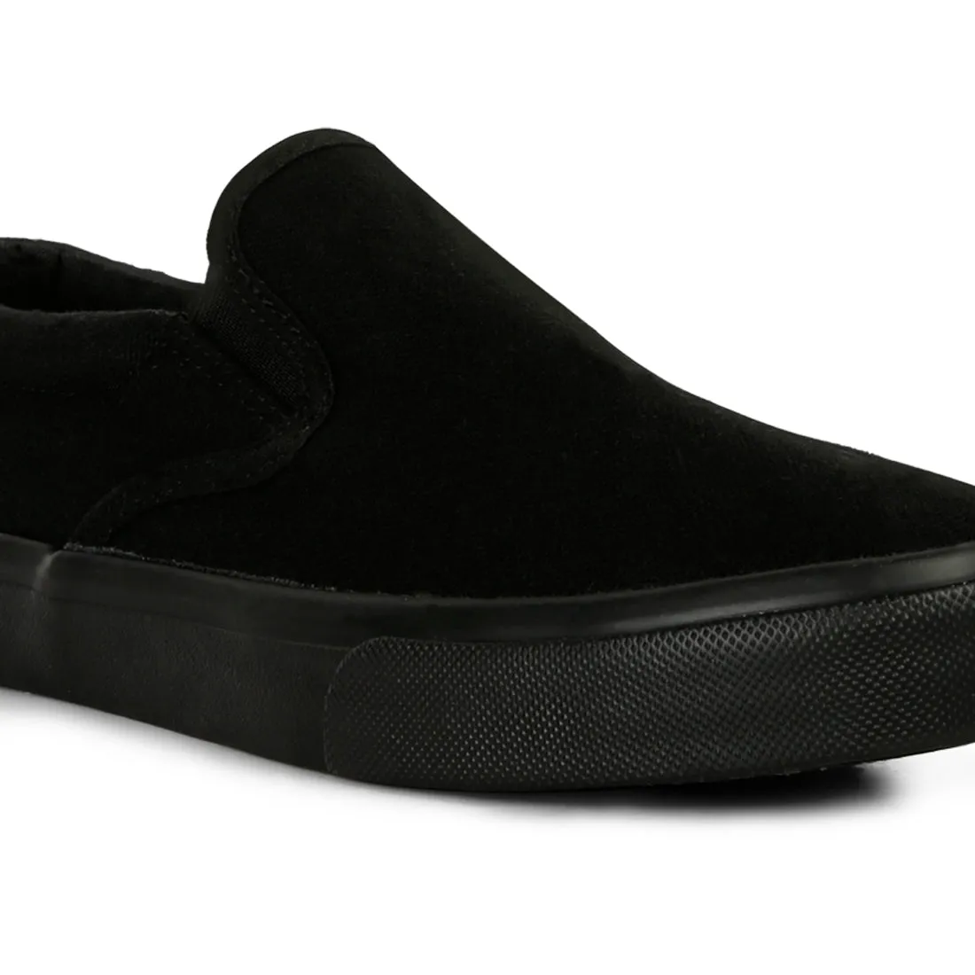 Black Slip On Canvas Sneakers