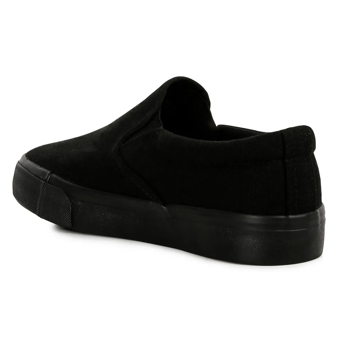 Black Slip On Canvas Sneakers