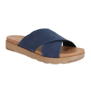 Bold Slide in Navy Leather