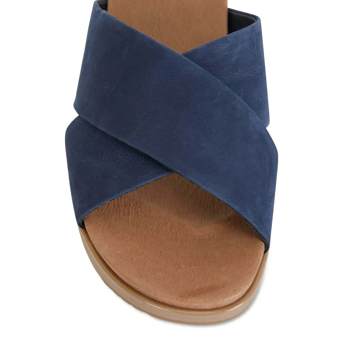 Bold Slide in Navy Leather