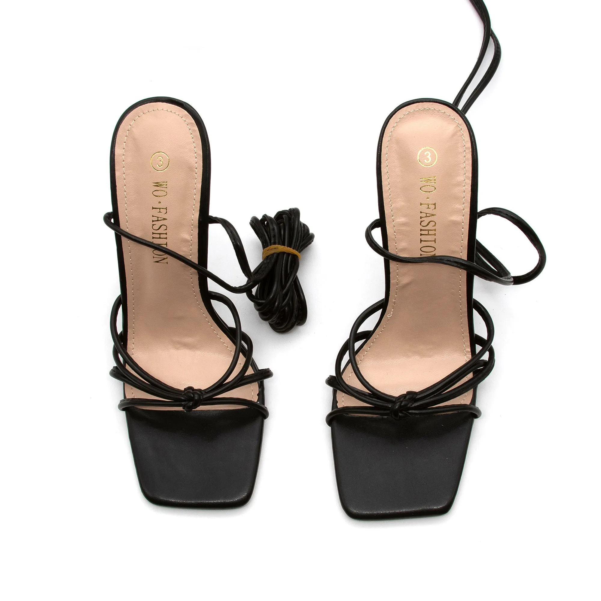 Bow Detail Strappy Heel Sandals.