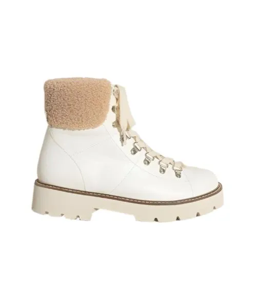 Brown Or White Aaliyah Winter Ankle Boots