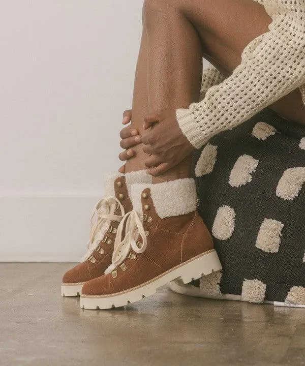 Brown Or White Aaliyah Winter Ankle Boots