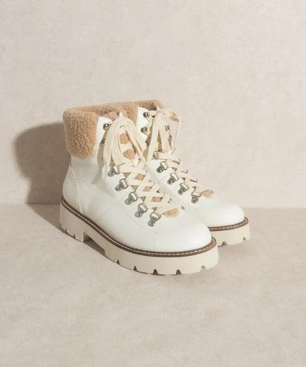 Brown Or White Aaliyah Winter Ankle Boots