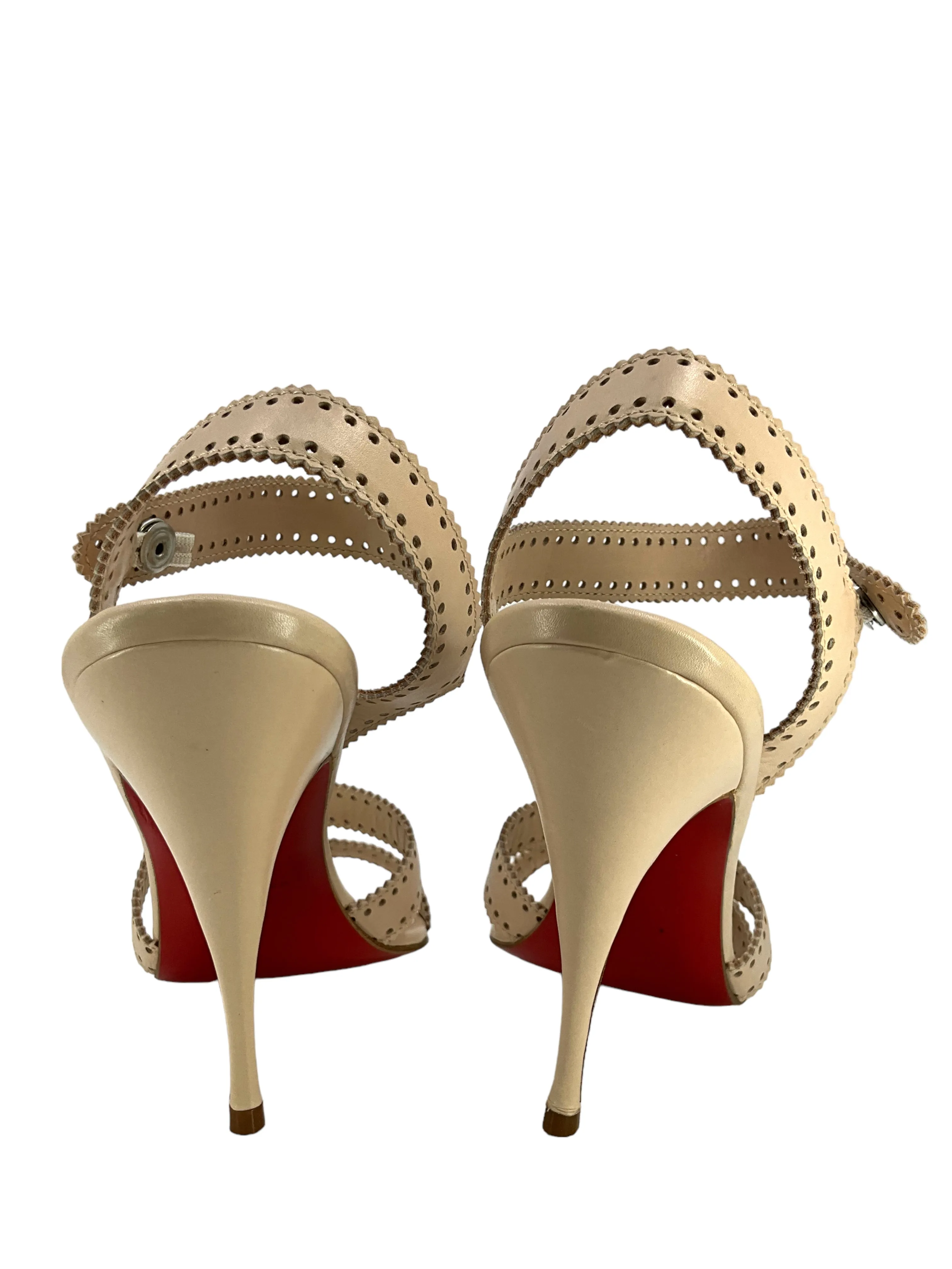 Christian Louboutin Perforated Strappy Sandals Size 9 NEW