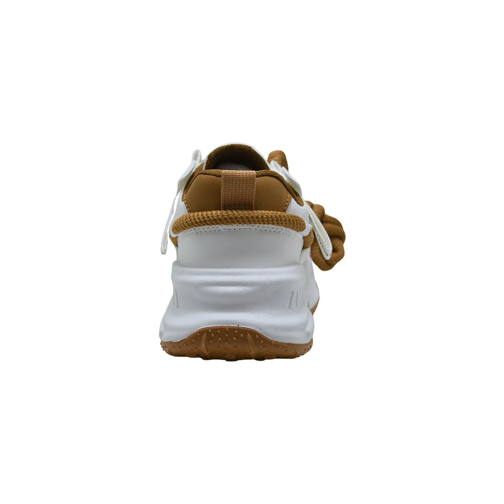 Chunky White Sneakers White Brown