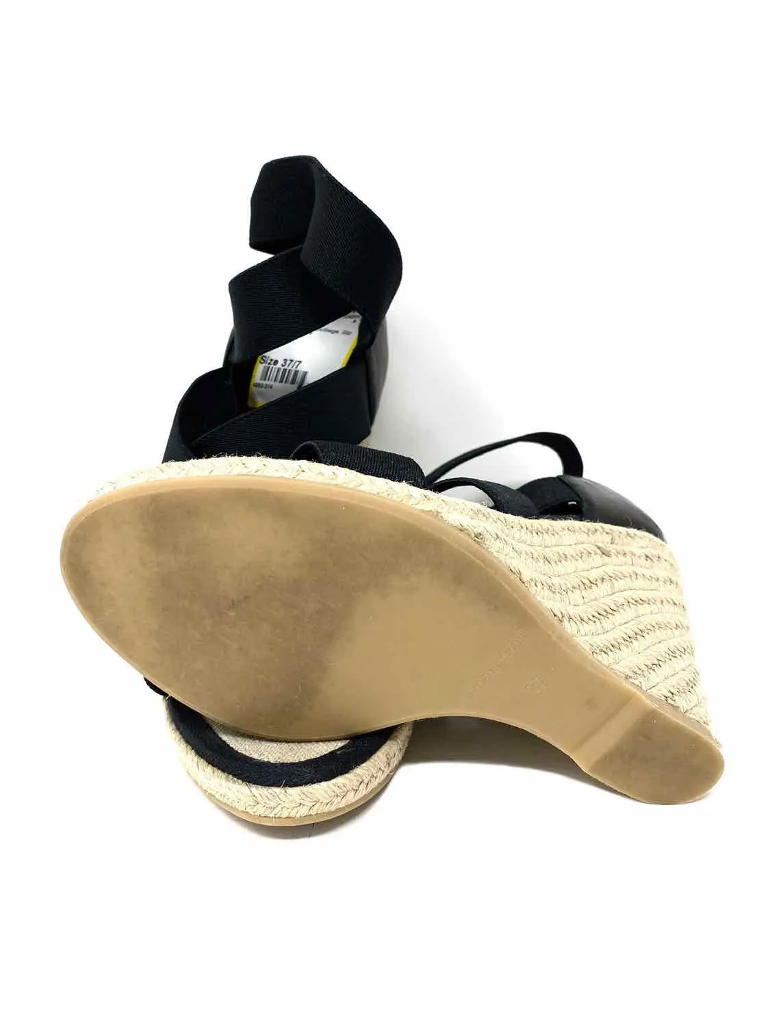 Club Monaco Women's Black/Beige Slip on Espadrille Size 37/7 Wedges