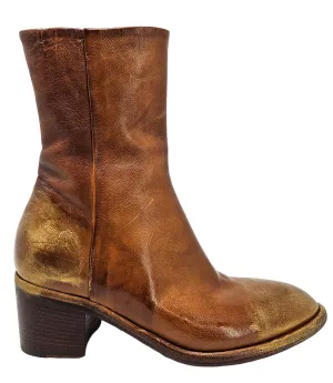 Cognac Hand Rubbed Ankle Boot