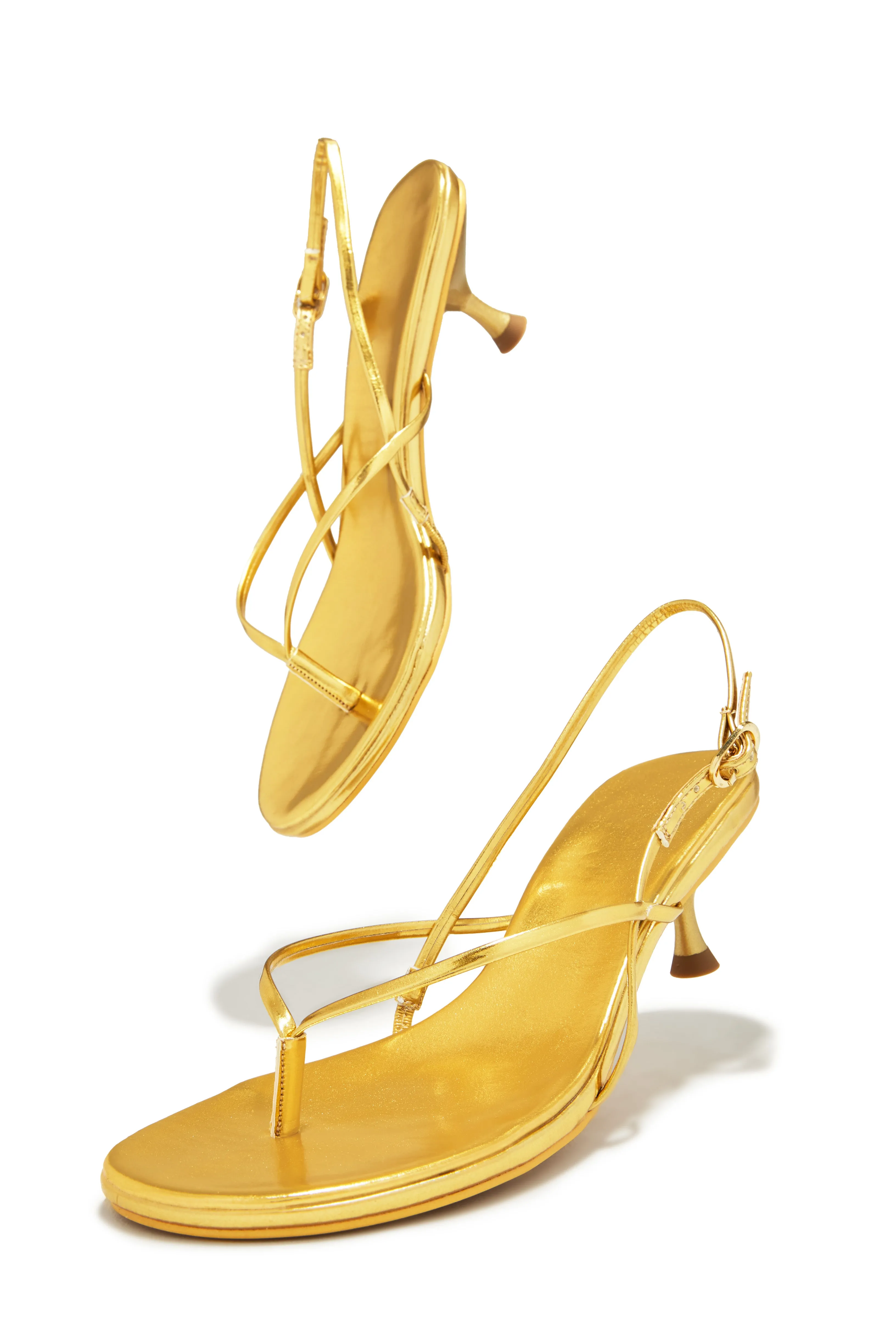 Elodie Slingback Kitten Heels - Gold