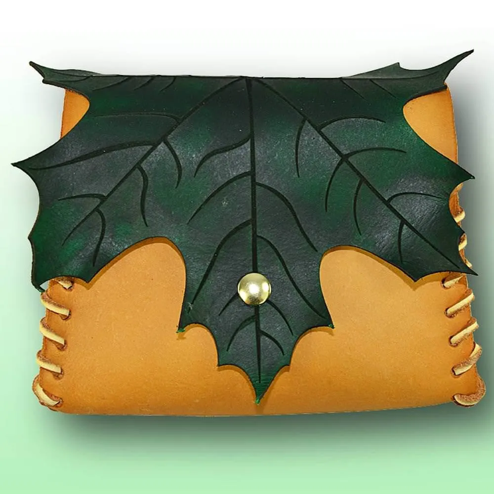 Elven Leaf Leather Pouch