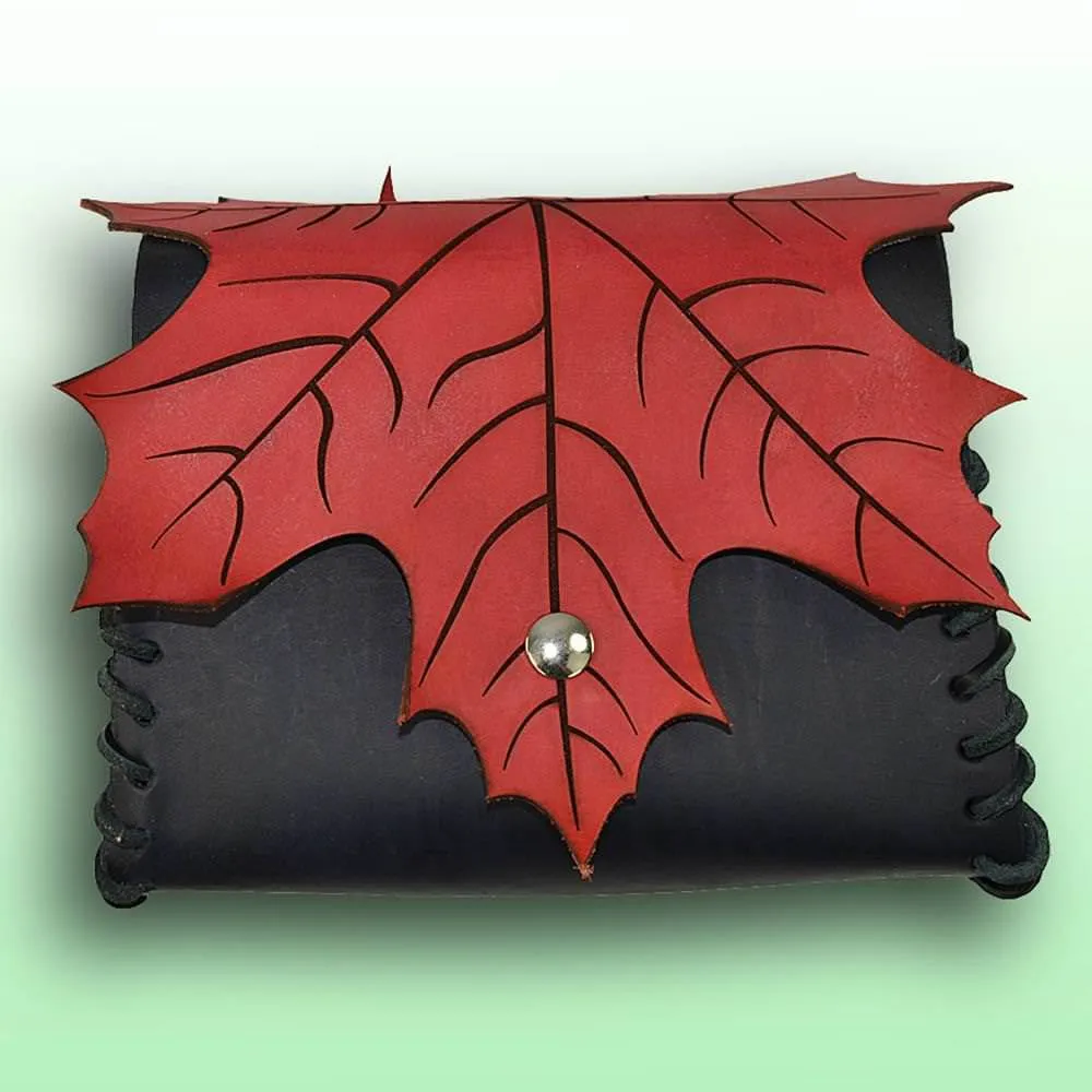 Elven Leaf Leather Pouch