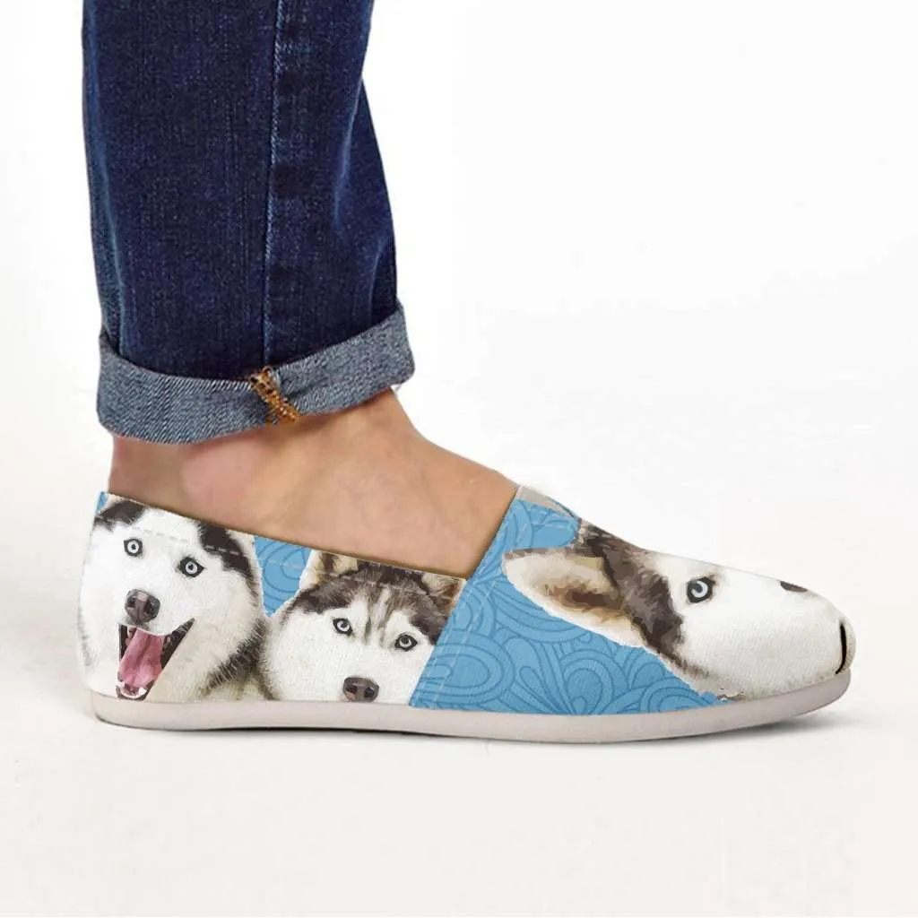 Husky Puppies Casual Canvas Slip on Shoes Women's Flats