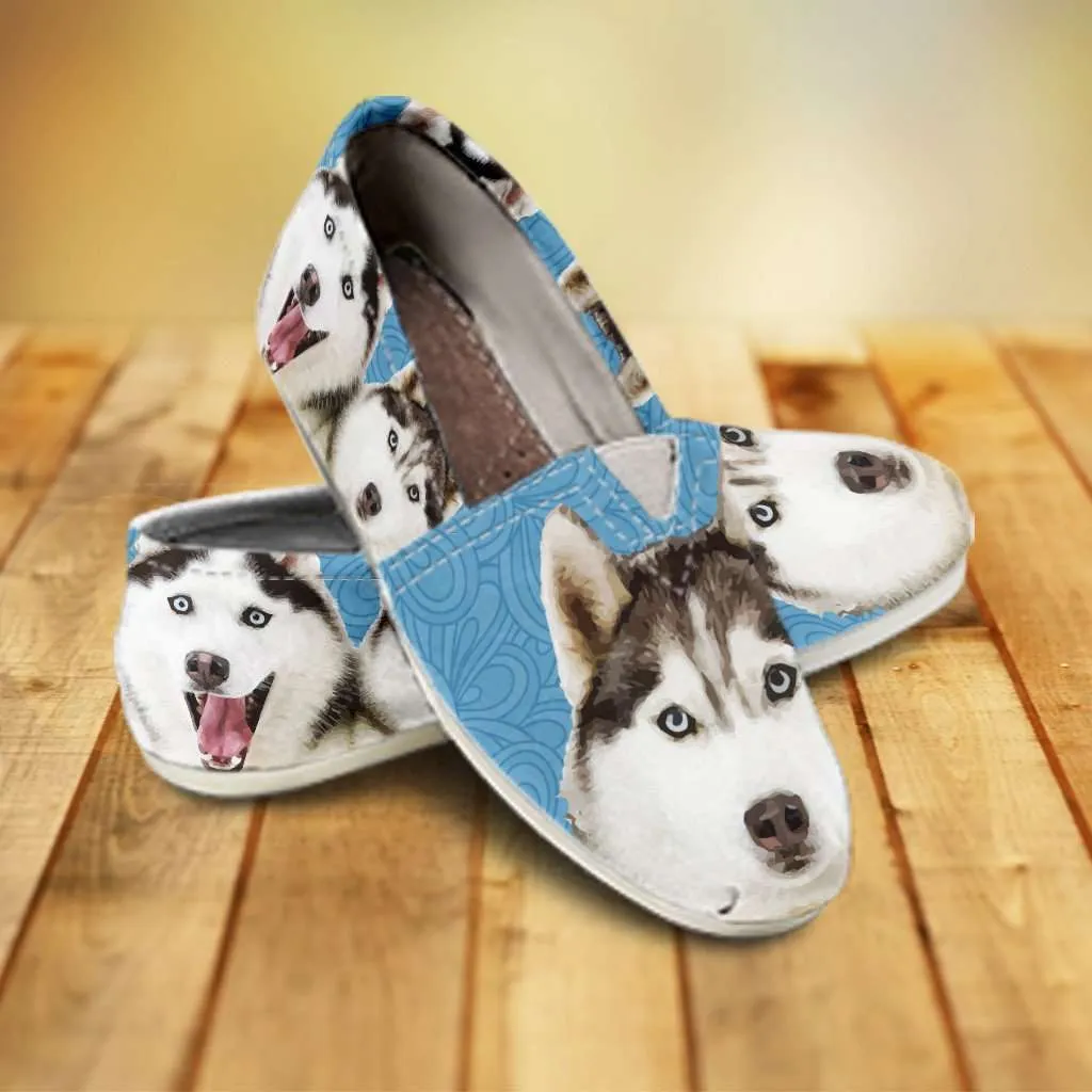 Husky Puppies Casual Canvas Slip on Shoes Women's Flats