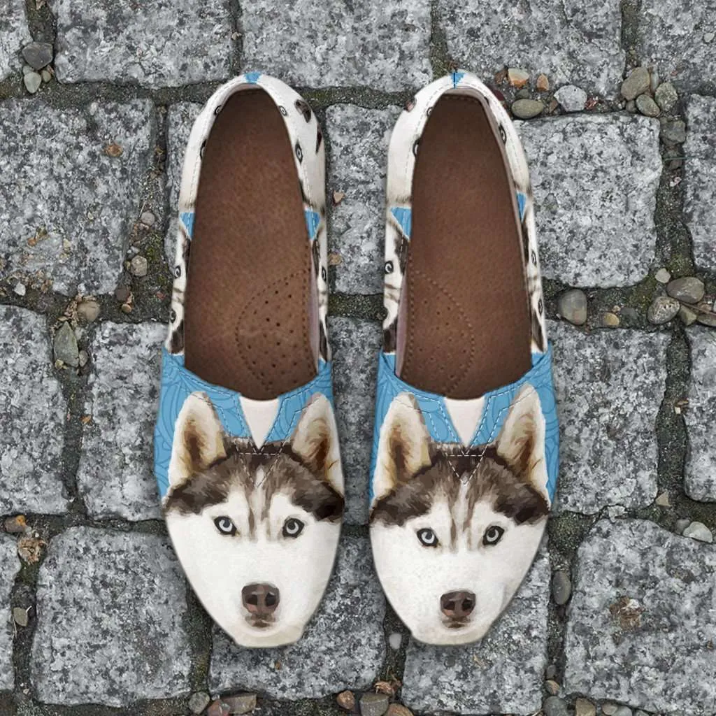 Husky Puppies Casual Canvas Slip on Shoes Women's Flats