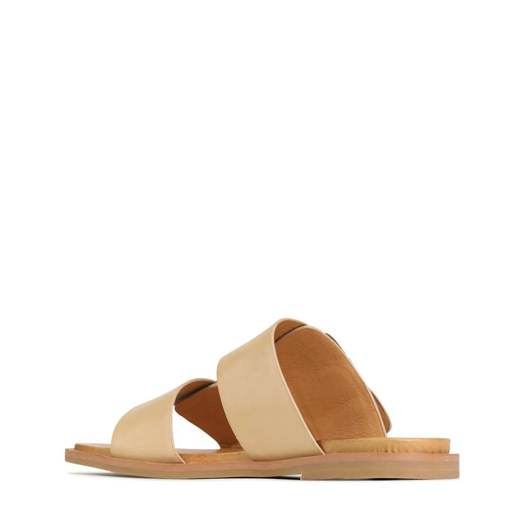 JETT LEATHER DOUBLE STRAP SLIDE SANDALS