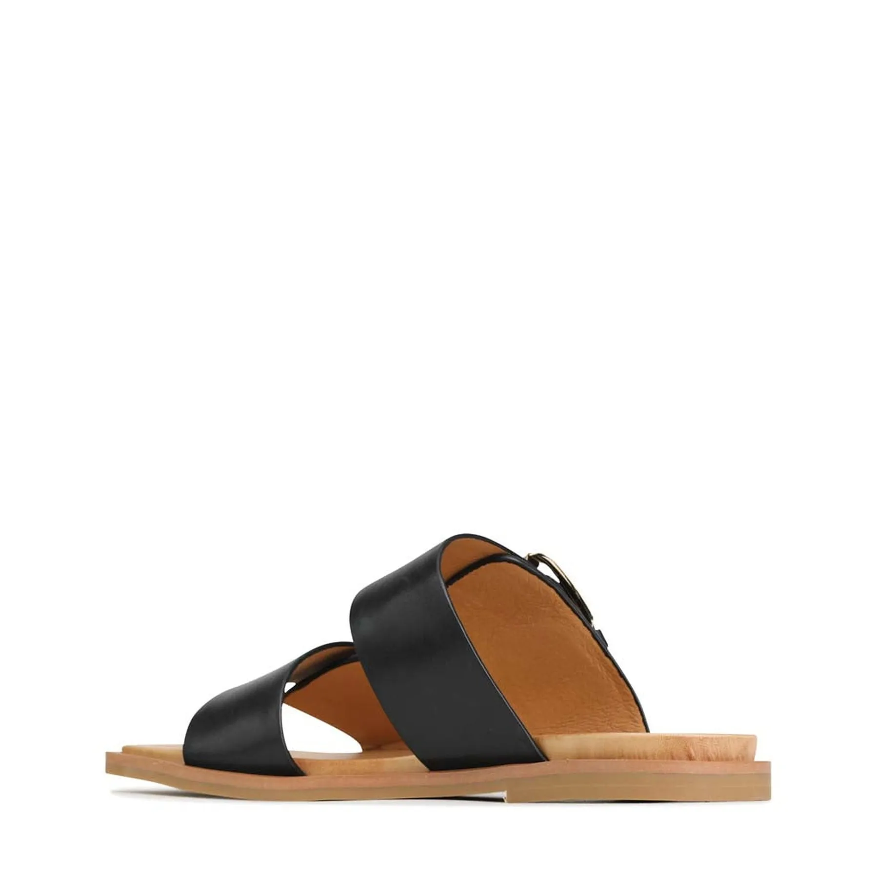 JETT LEATHER DOUBLE STRAP SLIDE SANDALS