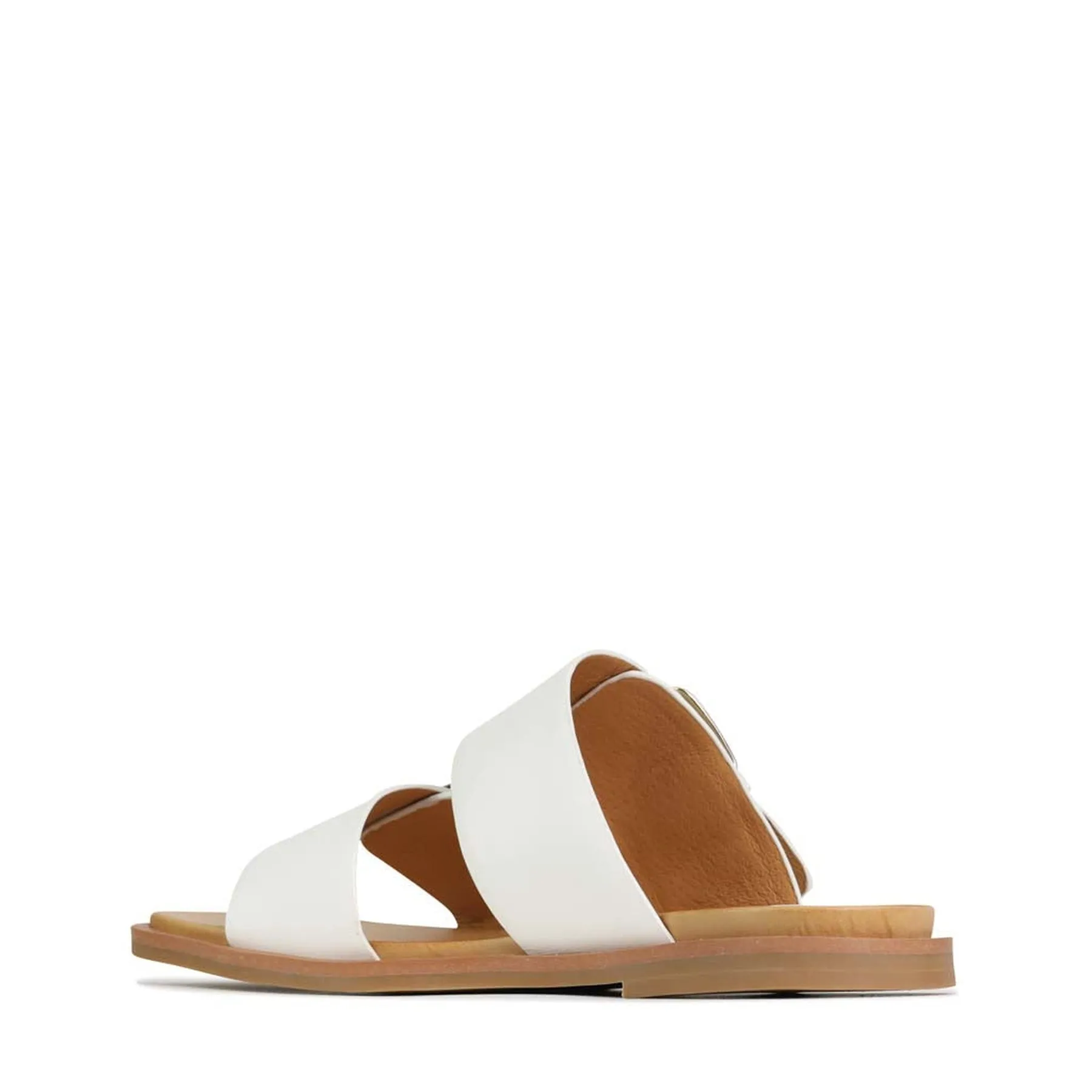 JETT LEATHER DOUBLE STRAP SLIDE SANDALS