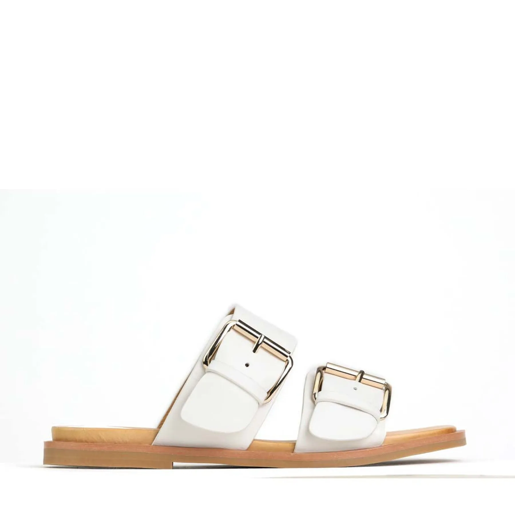 JETT LEATHER DOUBLE STRAP SLIDE SANDALS