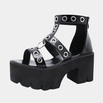 Joskaa 2024 New Strappy Chunky Heel Sandals