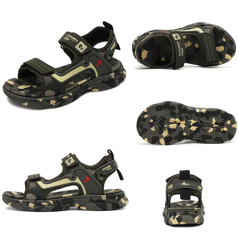 Kids Camouflage Sandals for 5-18 Yrs Boys  Summer Fashion Children's Beach Shoes