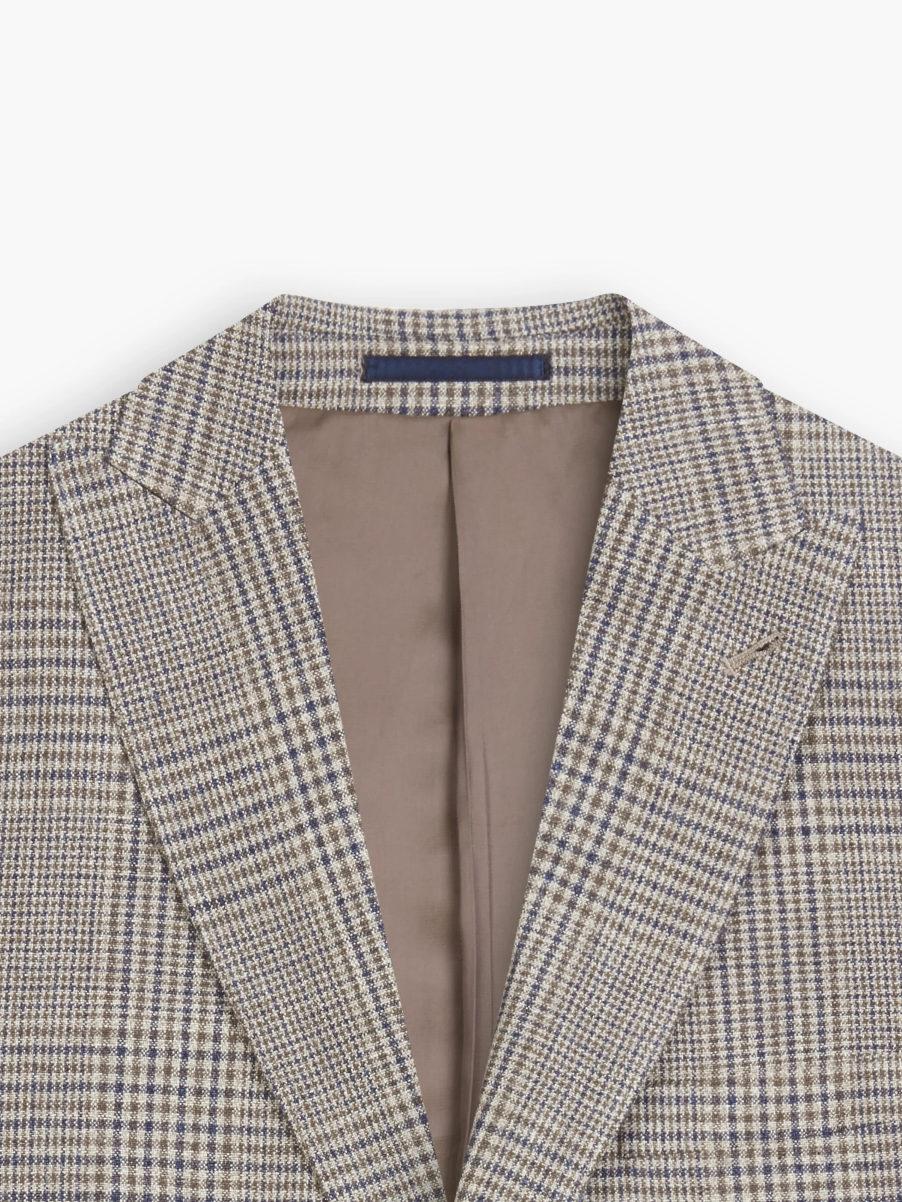 Luminara Italian Summer Slim Fit Brown and Navy Oversized Check Jacket