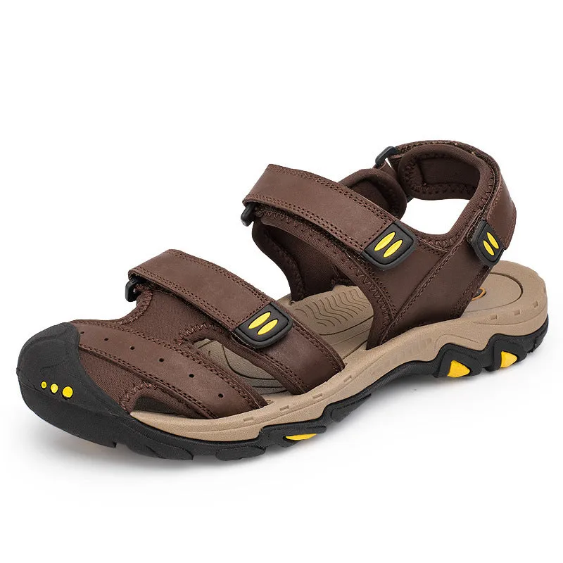 Men's Genuine Leather Beach Shoes Breathable Casual Sandals