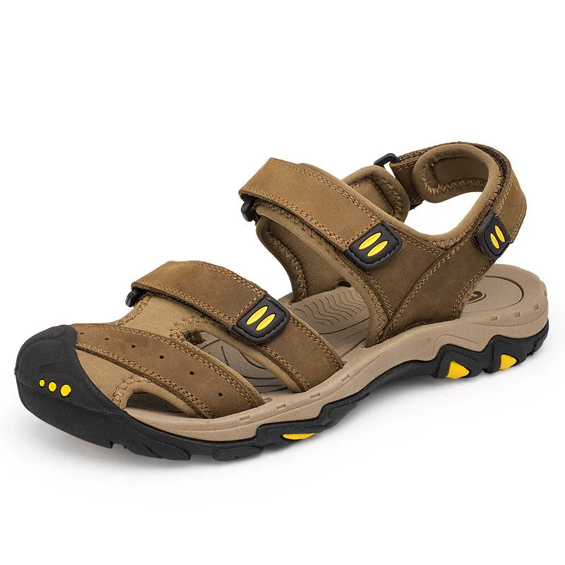 Men's Genuine Leather Beach Shoes Breathable Casual Sandals