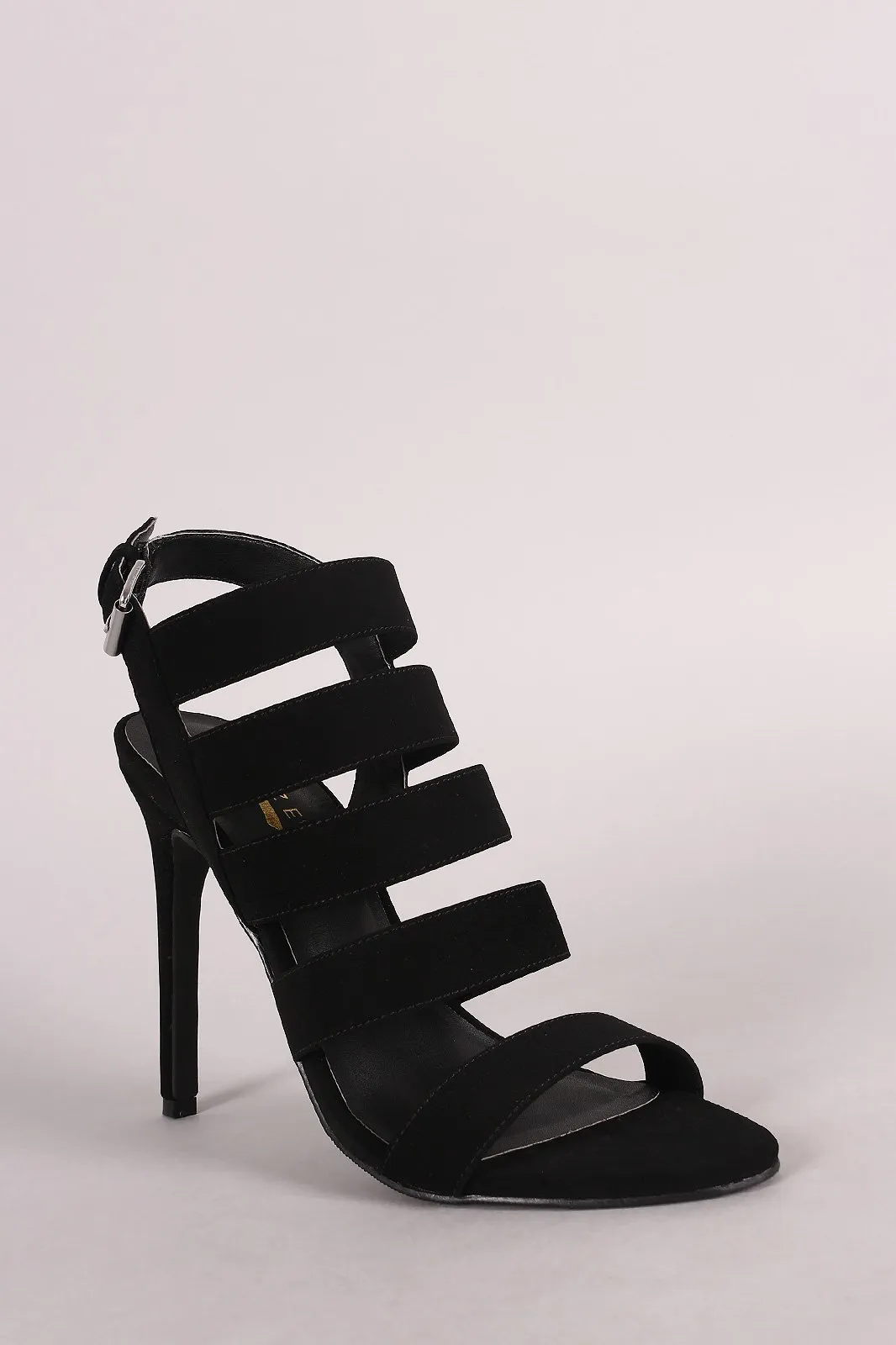 Nubuck Strappy Ladder Up Slingback Heel