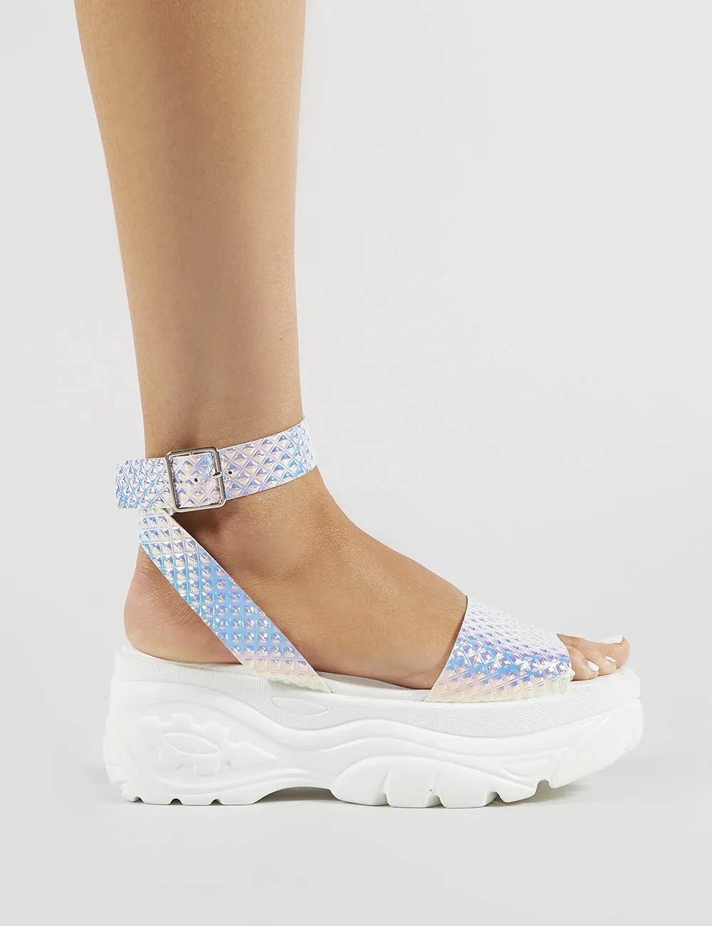 Perrie Chunky Sandals in Iridescent