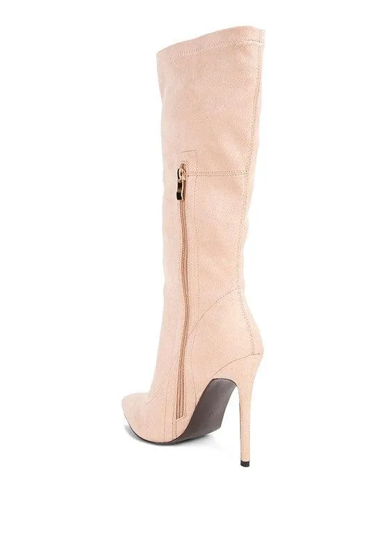 Playdate Pointed Toe High Heeled Calf Boot