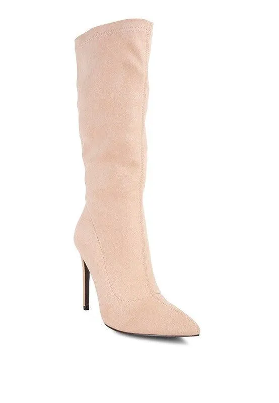 Playdate Pointed Toe High Heeled Calf Boot