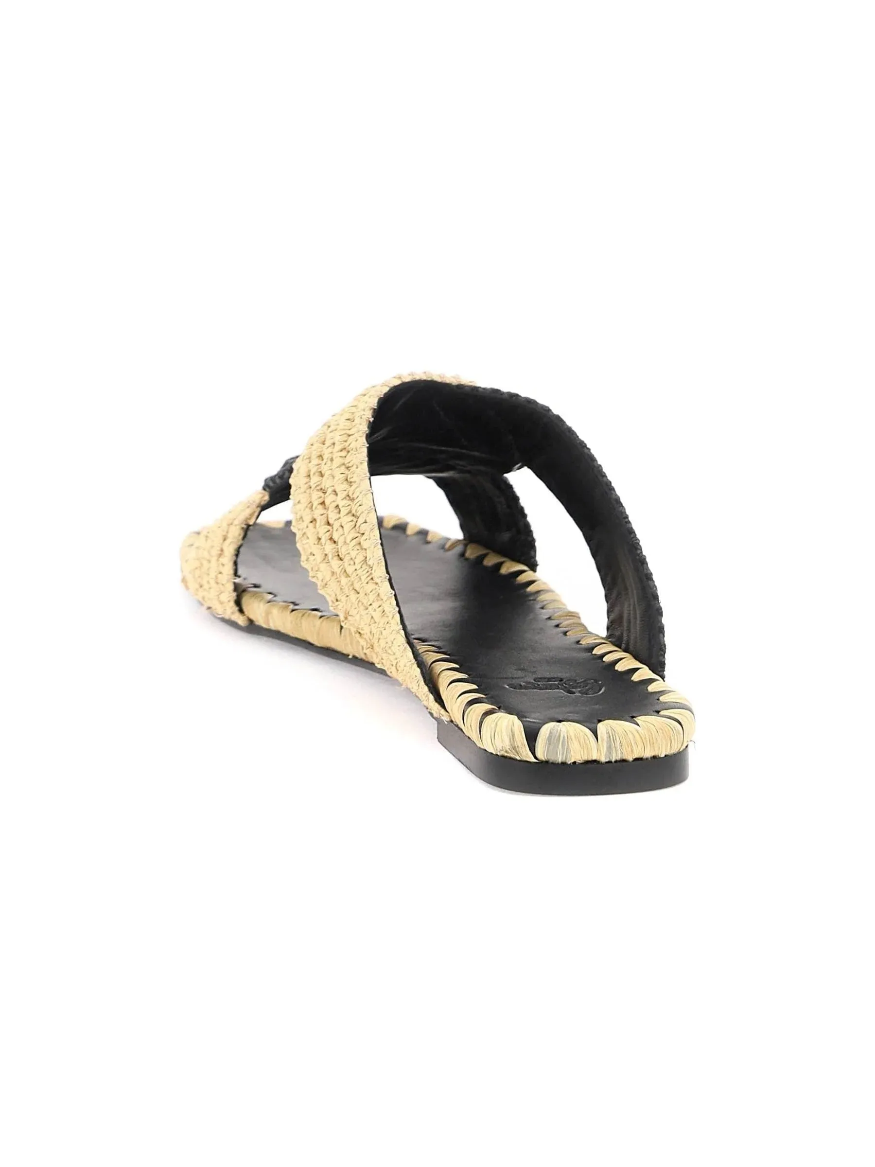 Prado Raffia Slide Sandals