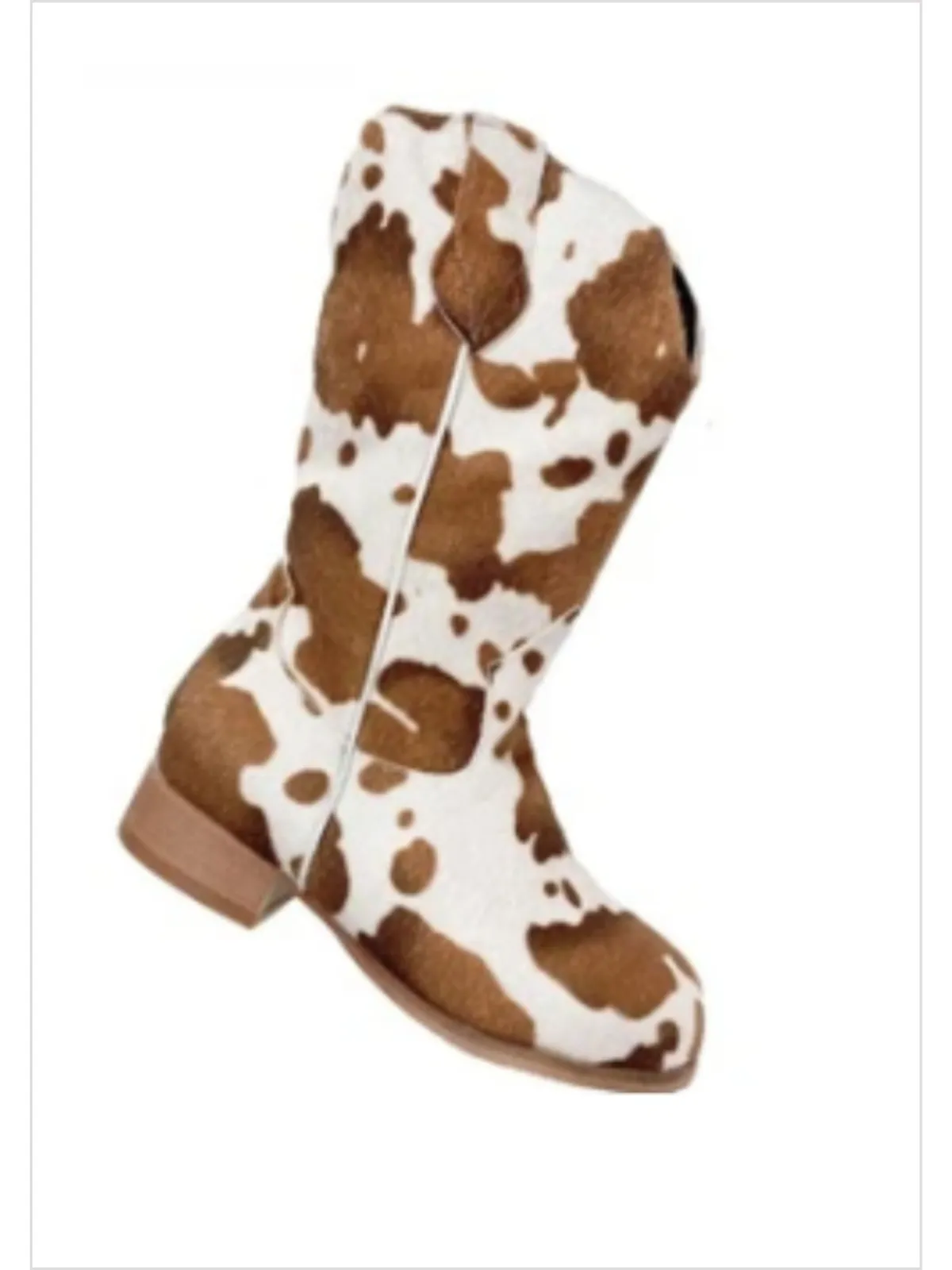 Ranch To Runway Cow Print Cowboy Boots By Liv and Mia