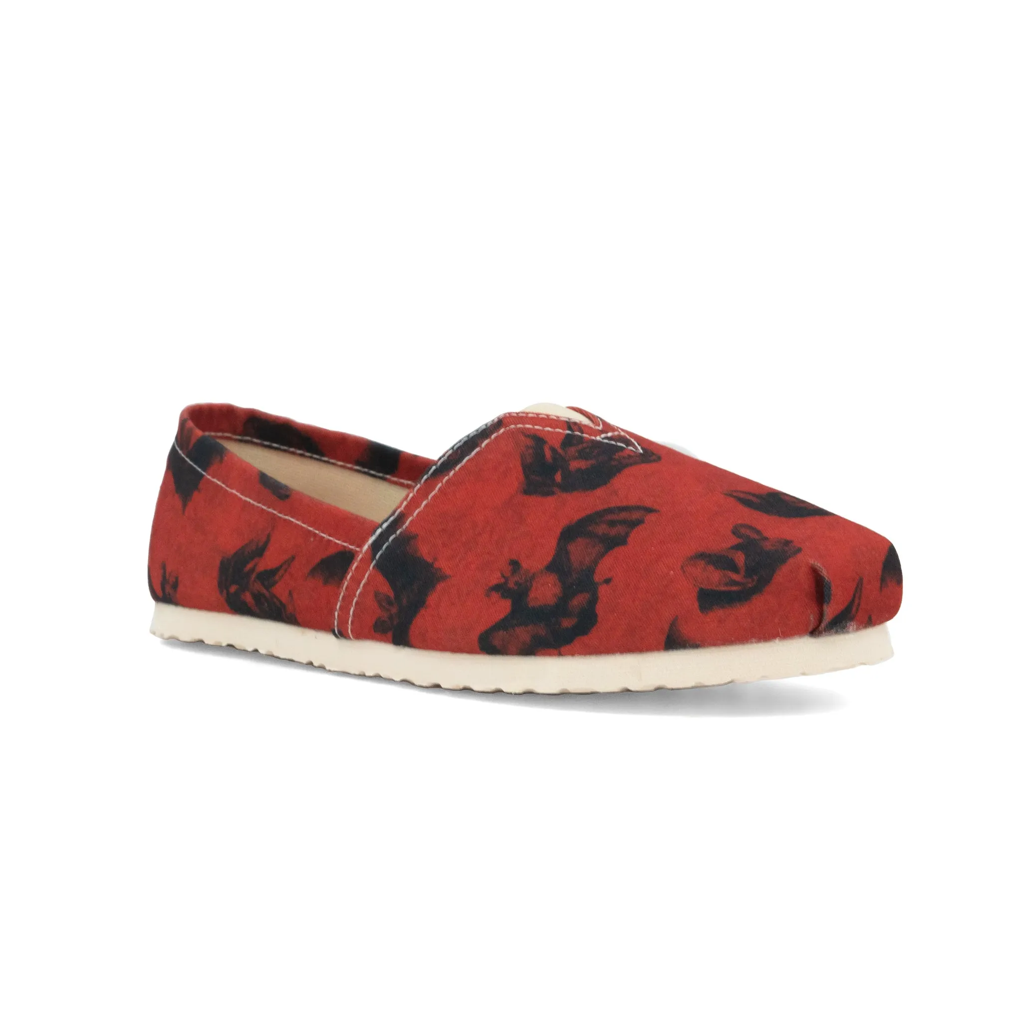 Red Bat Unisex Slip-On Canvas Flats