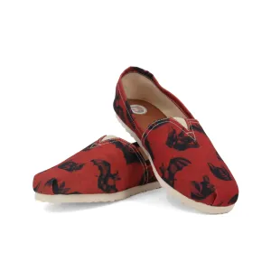 Red Bat Unisex Slip-On Canvas Flats