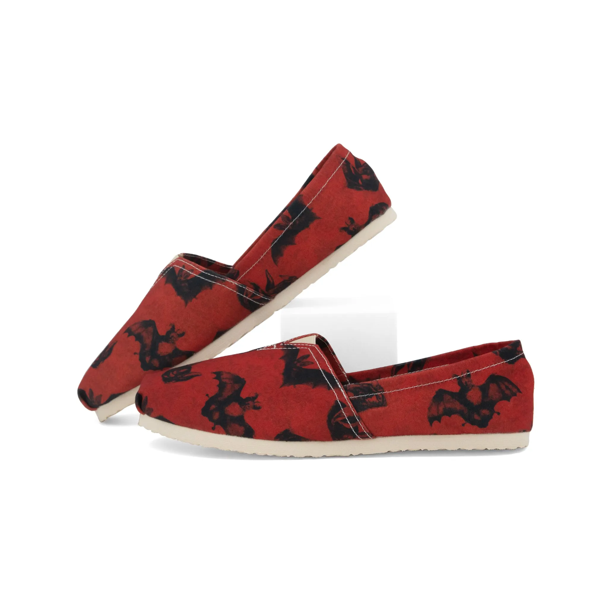 Red Bat Unisex Slip-On Canvas Flats