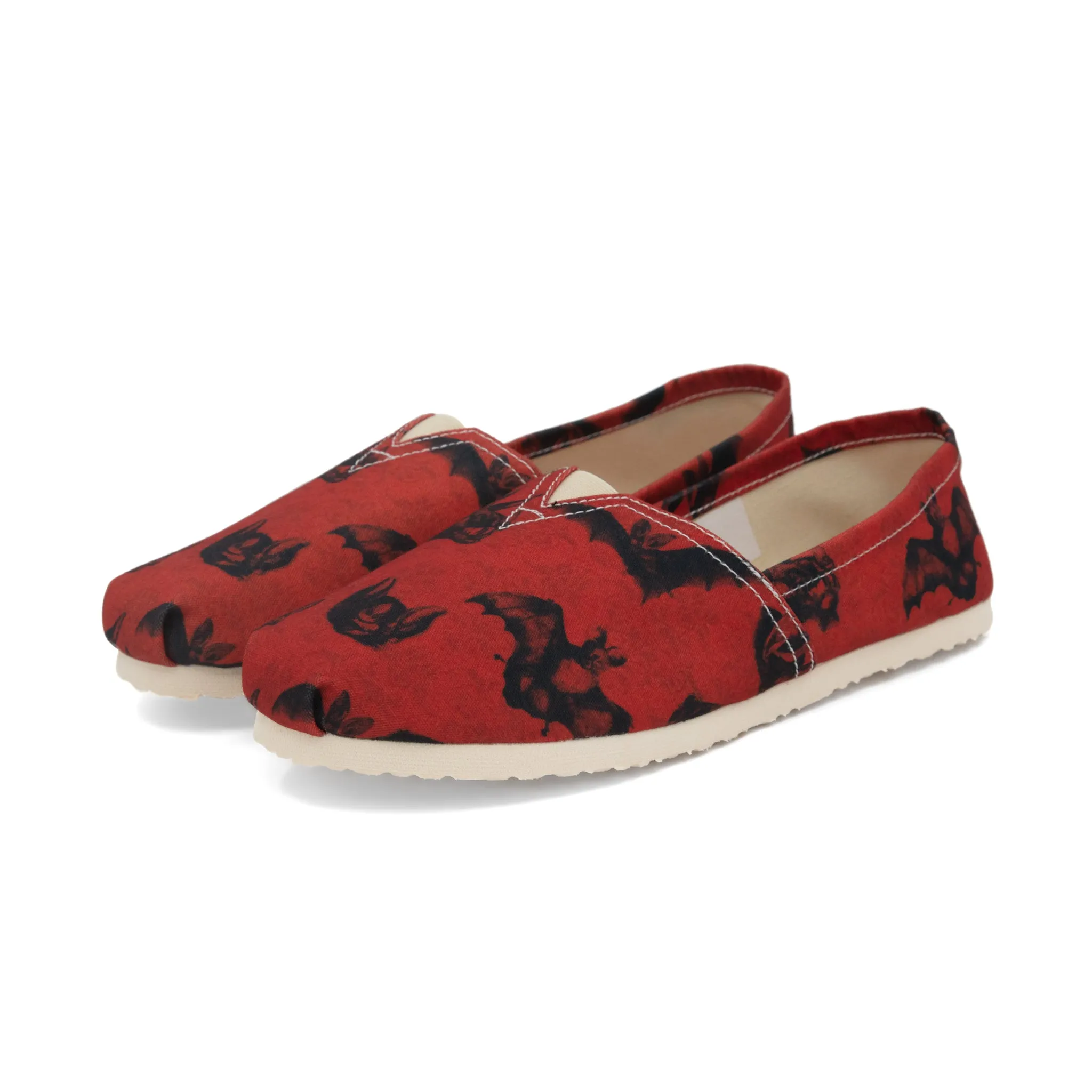 Red Bat Unisex Slip-On Canvas Flats