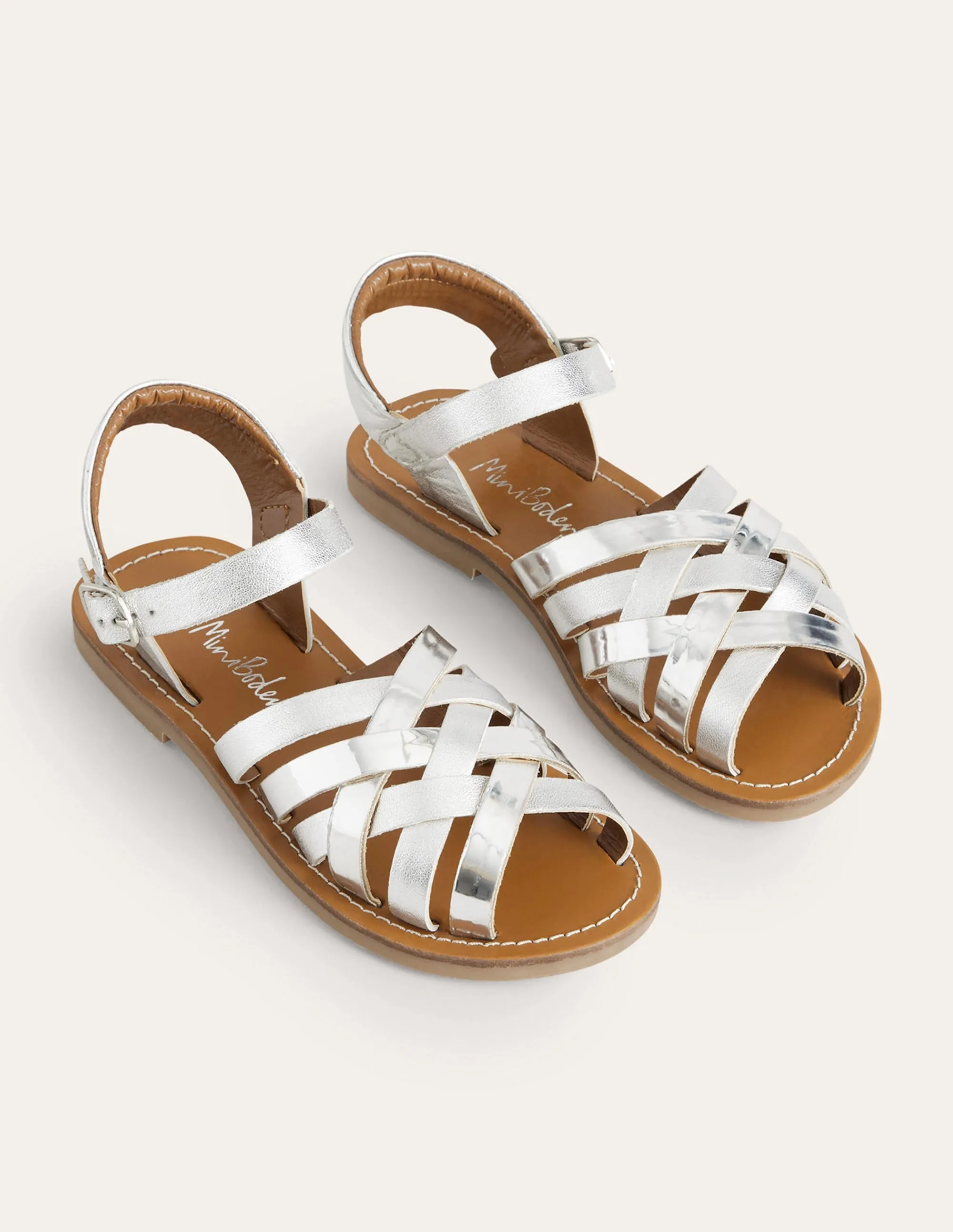 Strappy Sandals-Metallic Silver