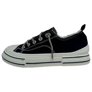 Very G Women's Black & Sparkle Lace Up Aman 2 Sneaker