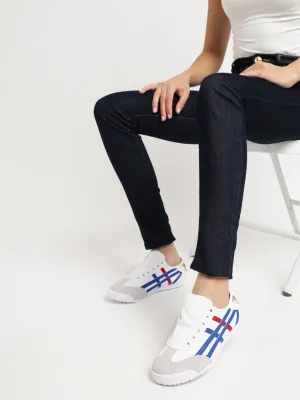 White Blue Canvas Stylish Slip-On Sneakers (TC-RS3801-WHTBLU)