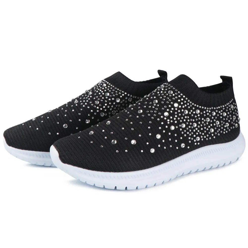 Women Slip On Casual Rhinestone Sneakers