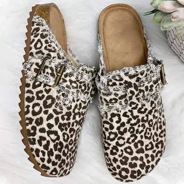 Women'S Round Toe Casual Leopard Print Slip-On Shoes 79882010C