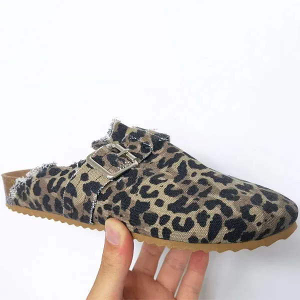 Women'S Round Toe Casual Leopard Print Slip-On Shoes 79882010C