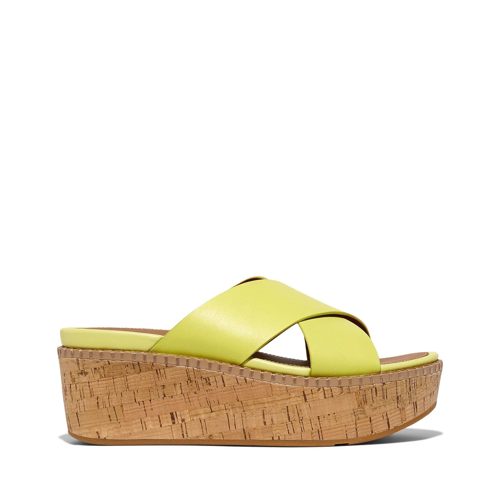 Womens Shoes Fitflop ELOISE ESPADRILLE Platform Wedge Sandals HS4-B14 SUNNY LIME