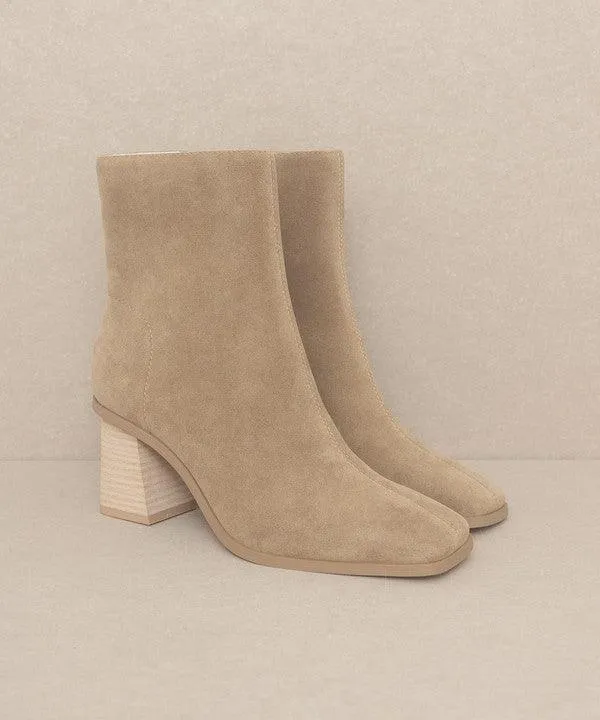 Womens Square Toe Ankle Boots